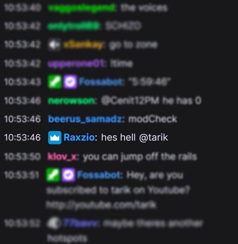 Twitch chat helping the streamer with callouts (Image via Tarik's Twitch)